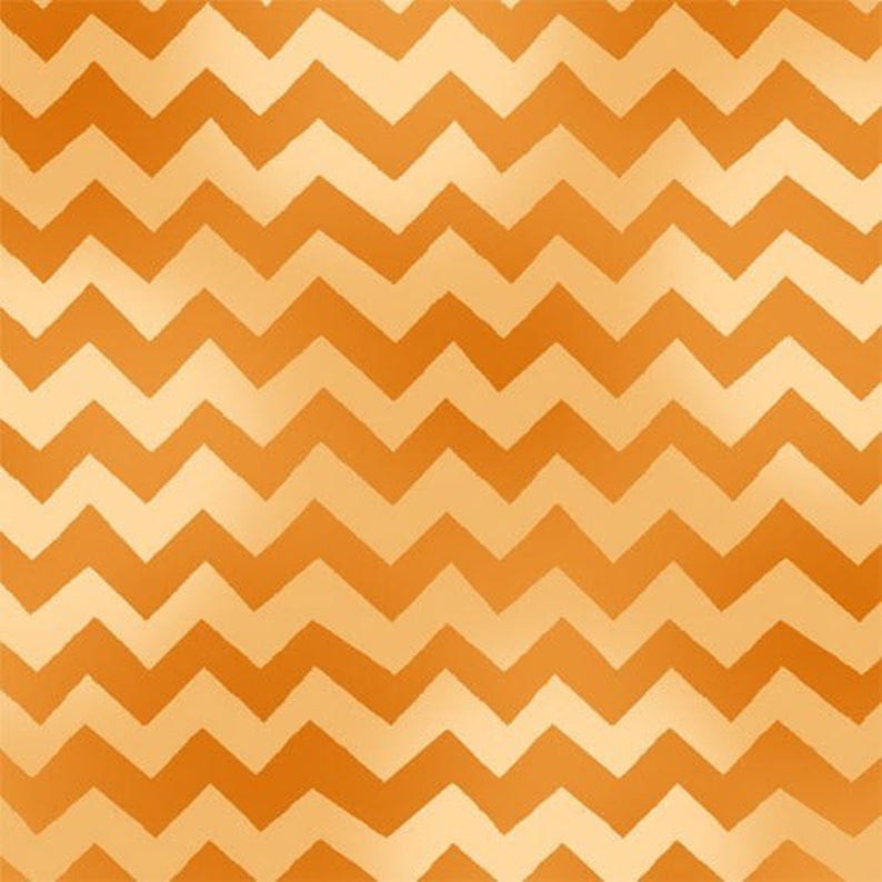 Cotton Quilt Fabric Quilting Treasures Fabrics MONKEY BUSINESS W4080 Bethany Shackleford Chevron Stripe in Orange 24068-O