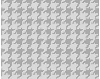BETTER BASICS DELUXE (Basic) - Large Houndstooth in Dove Gray - Grey Checks Cotton Quilt Fabric Blender - Benartex Fabrics - 7798-11 (W7433)