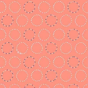 MELODIE - Circle Geometric in Dark Peach - Orange Blue Dot Cotton Quilt Fabric -Ink & Arrow Fabrics for Quilting Treasures - 26311-C (W5378)