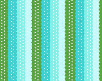 ON THE ROAD - Ribbon Stripe in Blue - Teal Green Stripes Cotton Quilt Fabric - Studio 8 for Quilting Treasures Fabrics - 26198-B (W5332)