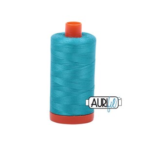 AURIFIL MK50 - Turquoise 2810 Large Spool - 50wt Mako - Tropical Blue Cotton Quilt Thread - 1422 yd / 1300 m - W7577-2810