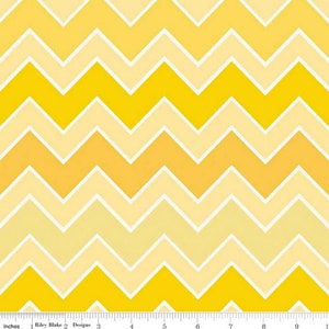 Shaded Chevron - Medium Chevron in Sunrays - Yellow Tonal Cotton Quilt Fabric - C780-15 - Riley Blake Designs Fabrics (W2508)