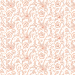 SEWING ROOM - Whitework in Light Pink - Floral Flowers Cotton Quilt Fabric - by Amanda Murphy for Benartex Fabrics - 3409-22 (W4629)