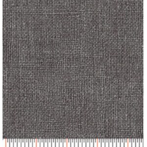 May include: Close-up of a dark gray fabric with a textured weave. The fabric is measured with a ruler in inches.