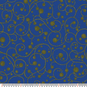 MORE of This &#39;N That  - Elements in Marine Blue / Green - Swirl Cotton Quilt Fabric - Nancy Halvorsen for Benartex Fabrics 860-55 (w1907)