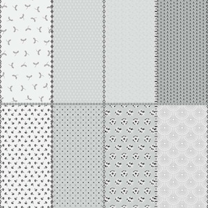 PAPER DAISIES - Fat Eighth Panel in Gray - Floral Cotton Quilt Fabric - Sue Daley for Riley Blake Designs Fabrics - FEP8887-Gray (W7005)