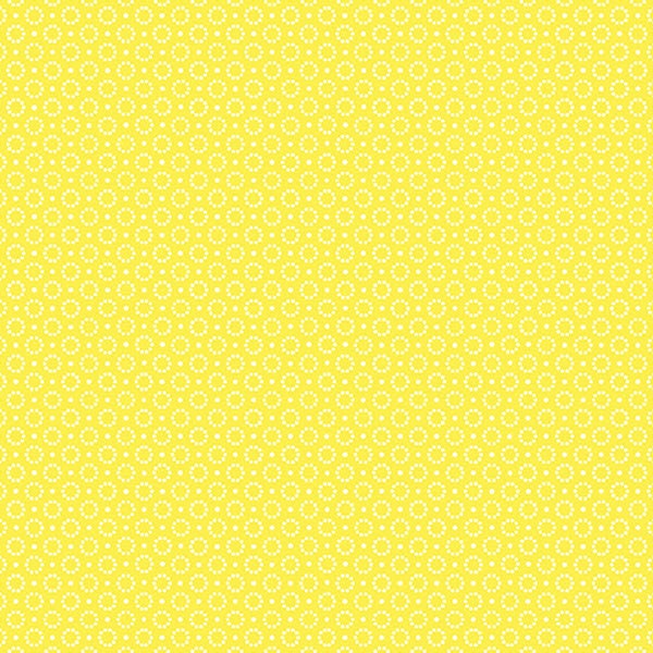 SOMERSET - Dotted Circle in Yellow - White Geometric Dots Country Cotton Quilt Fabric - by Jan Shore for Benartex Fabrics - 6799-33 (W7549)