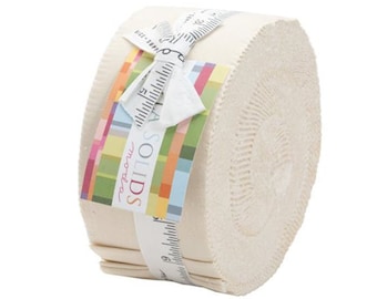 BELLA SOLIDS Jelly Roll - Natural (40) 2 1/2" x 44" strips - 9900JR-12 - Cotton Quilt Fabric - Moda Fabrics (W1718)