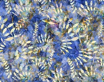 BOTANICA - Leaf Vine in Violet - Purple Blue Cotton Quilt Fabric Blender - Dan Morris - Quilting Treasures Fabrics - QT 27414-V (W7335)