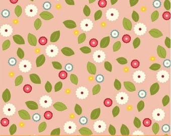 40" REMNANT Wallflowers - Small Floral in Coral - Cotton Quilt Fabric - Allison Harris for Windham Fabrics - 37101-4 (W528)