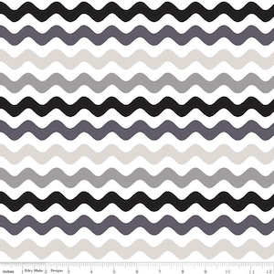 WAVE - Small Waves Tone on Tone in Black / Gray - Grey Cotton Quilt Fabric - RBD Designers for Riley Blake Designs Fabrics - C405-41 (W3281)