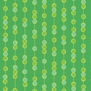 FREE MOTION FANTASY - On a String in Green - Dotted Stripe Cotton Quilt Fabric - Amanda Murphy for Benartex Fabrics - 5443-40 (W6044)
