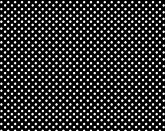 1-1/2 Yard Remnant GREEN FARMS - On the Dot in Black / White - Polka Dots Cotton Quilt Fabric - Kanvas for Benartex Fabrics 5174-12 (W2890)