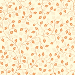 METALS - Leaf Vine in Metallic Copper on Cream - Cotton Floral Vines Leaves Quilt Fabric - Quilting Treasures Fabrics - 23543-EC (W4855)