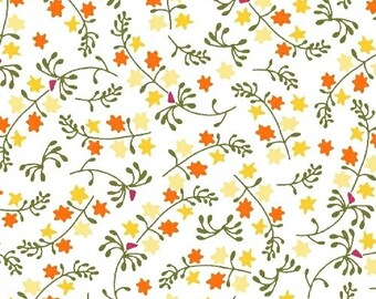 ENCHANTED - Scatter Floral in Yellow - Orange Flower Cotton Quilt Fabric - by Sarah Fielke for Windham Fabrics - 39550-6 (W3380)