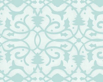 CHRISTMAS PURE and SIMPLE - Brocade in Seafoam - Blue Swirl Cotton Quilt Fabric - Nancy Halvorsen for Benartex Fabrics - 4386-26 (W1782)