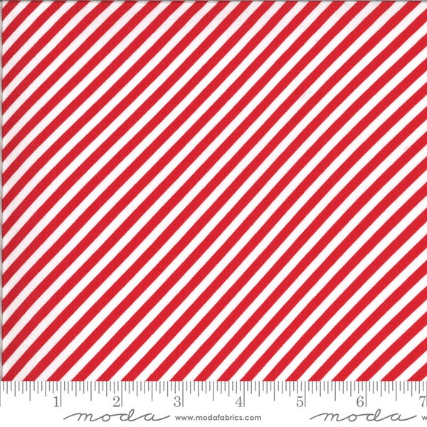 SHINE ON - Stripe in Red - Diagonal Stripes Cotton Quilt Fabric Blender - by Bonnie & Camille for Moda Fabrics - 55215-11 (W7219)