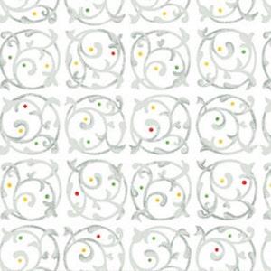 This 'N That - Chervil Swirls in Silver - Grey Gray Swirl Cotton Quilt Fabric - Nancy Halvorsen for Benartex Fabrics - 864-11 (W1671)