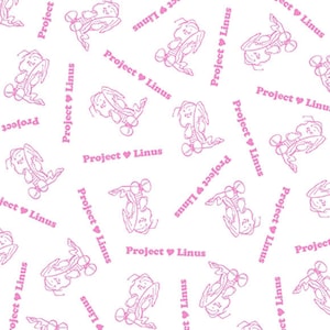 PROJECT LINUS - Blender in Pink and White - Peanuts Charlie Brown Cotton Quilt Fabric - Quilting Treasures Fabrics - 22326-ZP (W4017)