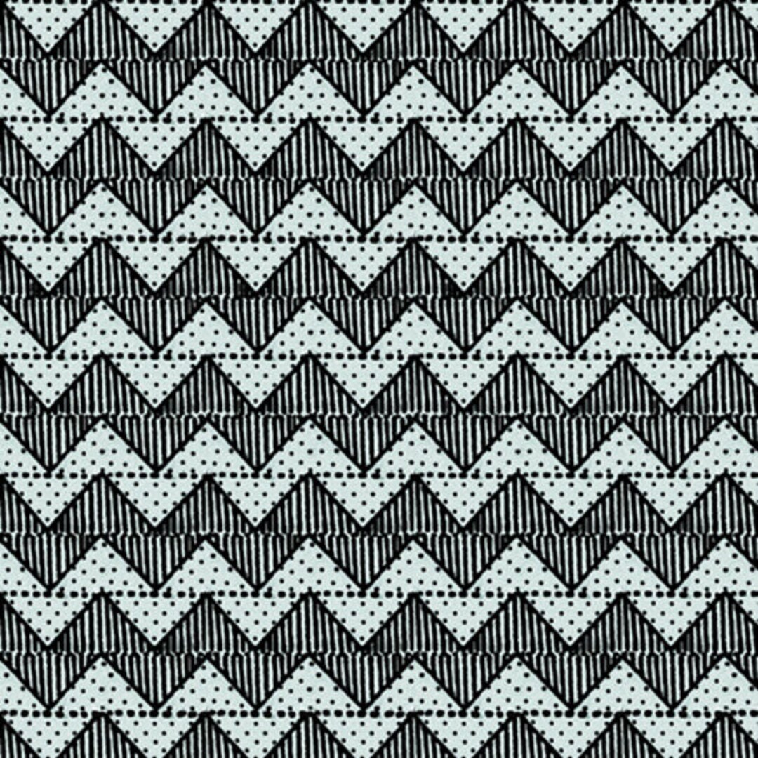 QUILTING B's - Chevron in Blue - Zigzag Stripes Cotton Quilt