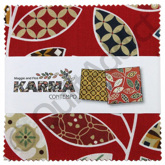 Buy KARMA Charm Pack 42 5 X 5 Squares Peace Floral Precut Cotton Quilt  Fabric Maggie & Flo for Benartex Fabrics KARM5PK W5395 Online in India 