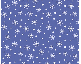 Benartex Kanvas Holiday Snow Winter Snowflakes White on White Fabric