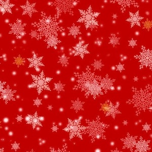 1-1/3 Yd Remnant GIFTS From SANTA - Snowflakes in Red - White Snow Flake Cotton Quilt Fabric - Liza Bea for QT Fabrics - 27737-R (W7275)