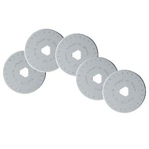 OLFA Rotary Blades (5) - Circular Rotary Replacement Blades for RTY-2/G 45mm Rotary Cutter (W1437)