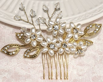Gold Bridal CombGold Hair CombGold Bridal hair CombGold Wedding AccessoriesCrystal /& Gold AccessoriesBride CombBride Tiara