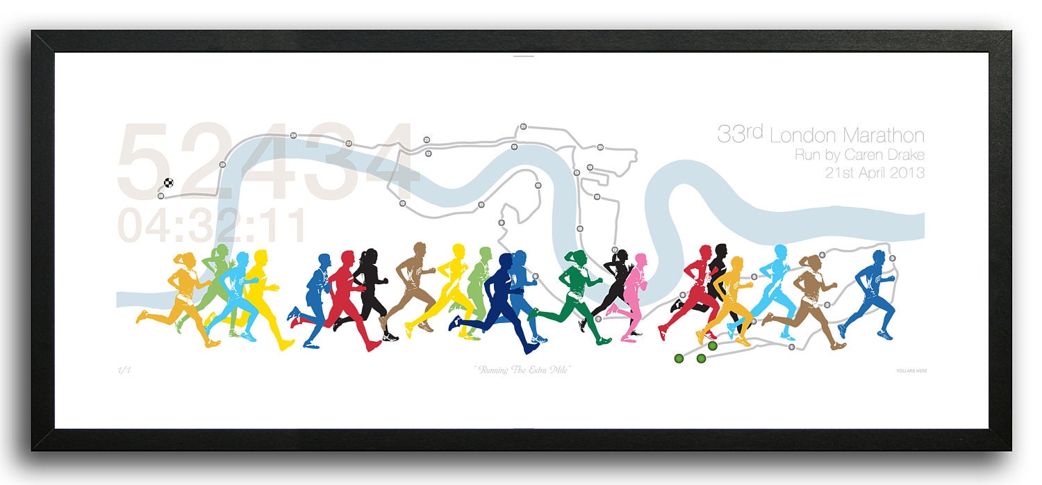 LONDON MARATHON PERSONALISED Print Etsy