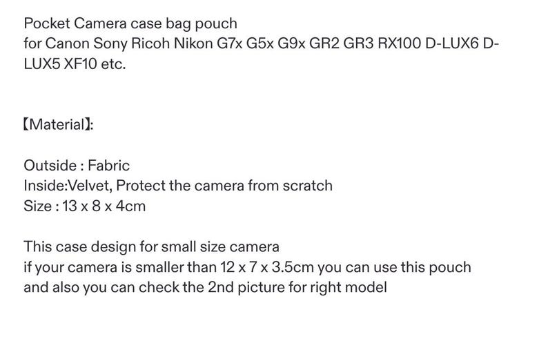 Pocket Camera Case: Velvet Lined Pouch for Canon, Sony, Nikon image 2
