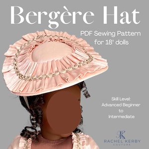 Bergère Hat PDF Sewing Pattern to fit 18” Dolls