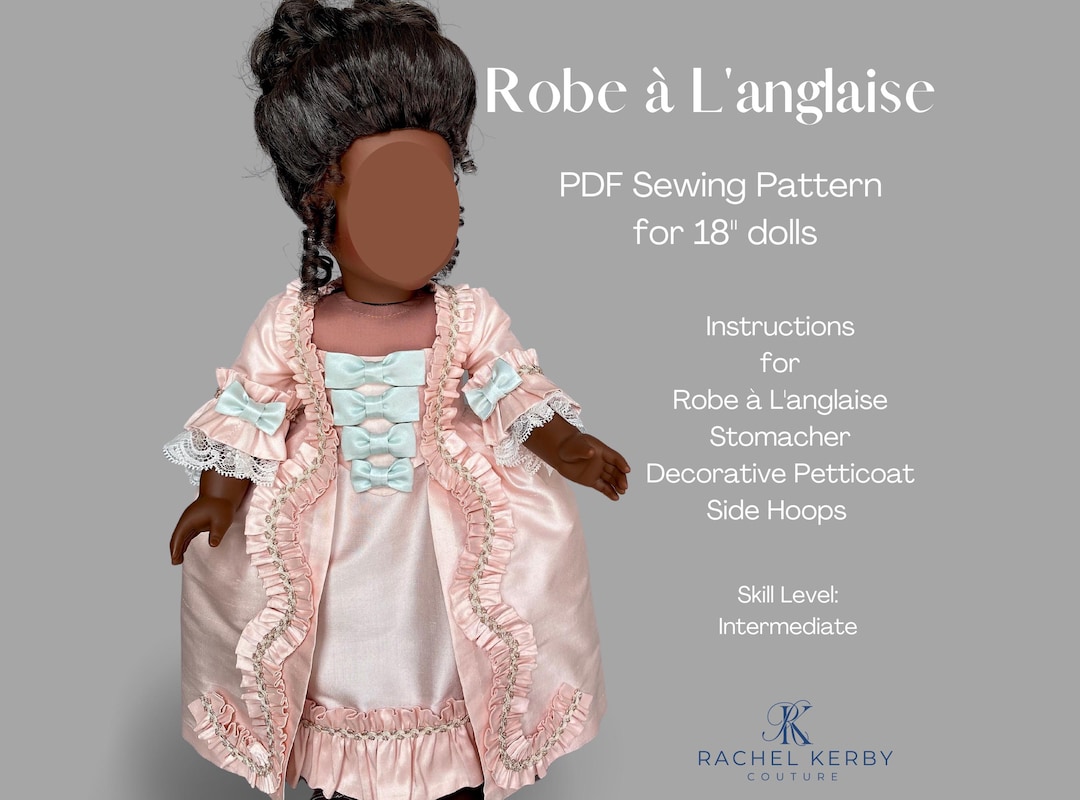 Reproduction Ancien Patron De Robe Anglaise Pour Poupée 45 Cm - Modèle Octobre 1878 - Occasion