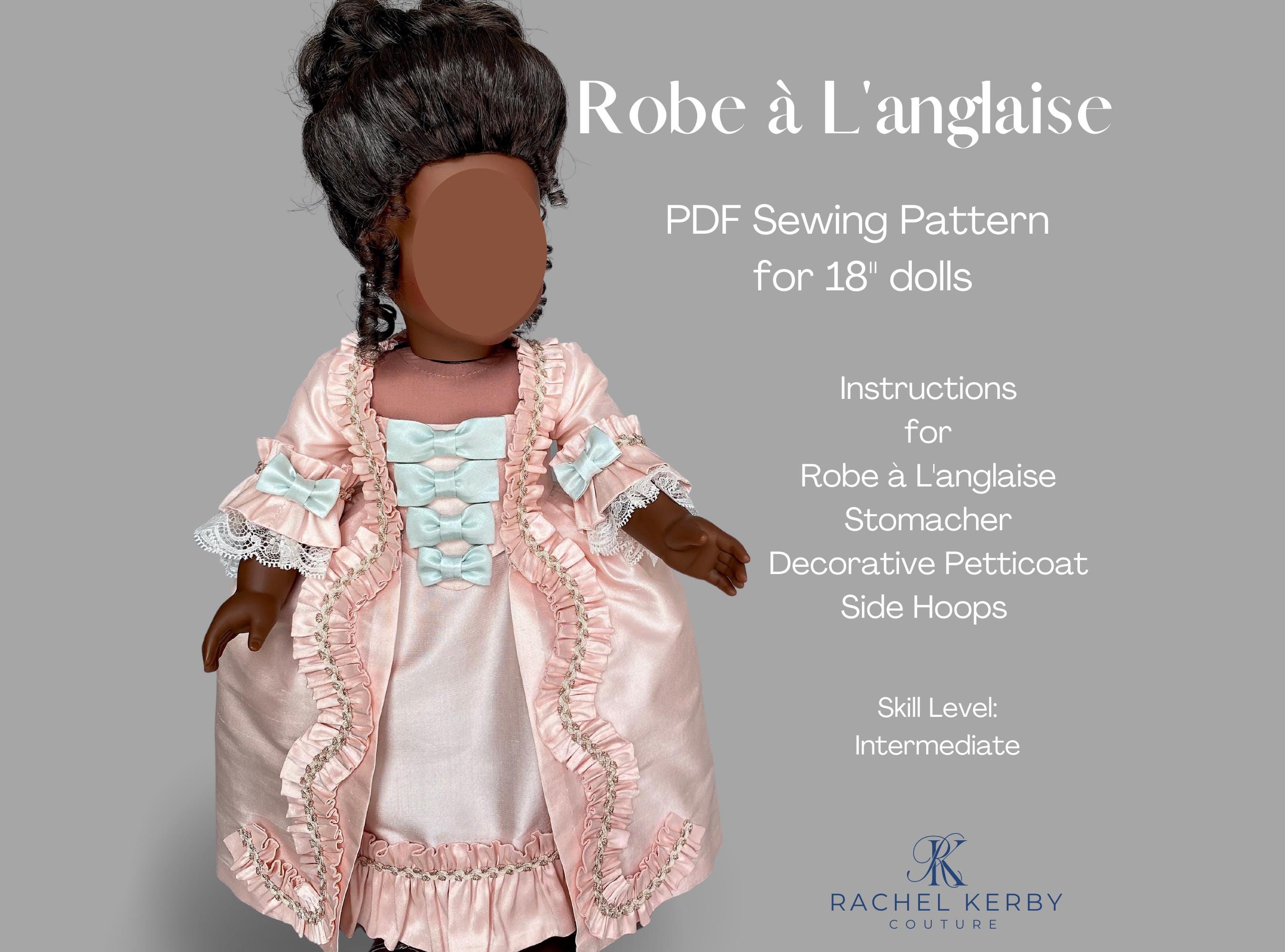 Robe à L'anglaise PDF Sewing Pattern to Fit 18” Dolls - Etsy
