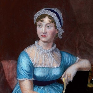 Fabric Panel; Vintage Jane Austen Style Fabric Portrait 2 frame Portrait Regency Fabric Block  Craft/ 100% cotton/ Quilting/ Applique