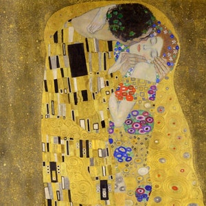 Fabric Panels; Gustav Klimt, The Kiss Panel Symbolist Art. Craft/ Quilting/ 100% Cotton/ Applique