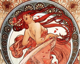 Paneles de tela; Publicidad francesa vintage. Alphonse Mucha Craft/ Acolchado/ 100% Algodón/ Apliques