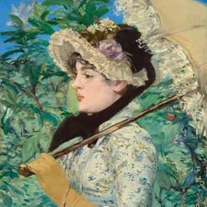 Fabric Panel Claude Monet Jeanne Spring Claude Monet fabric block French Art Fabric 100% cotton  quilt and applique panels