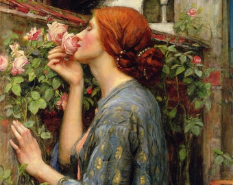 Fabric Panels/ John WaterHouse / Sole of the Rose   / Craft/ 100% cotton/ Quilting/ Applique/ Patch