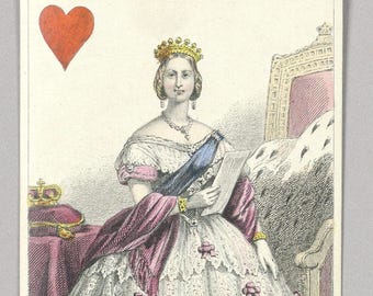 Fabric Panel  Queen of Hearts  nay Queen Victoria  fabric block French Art Fabric 100% cotton  quilt blocks and applique patches