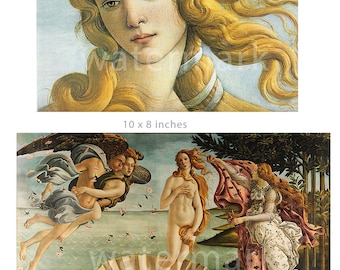Fabric Panels x 2 Botticelli Venus Panels  Vintage, Quilting, 100% cotton, Applique, Craft
