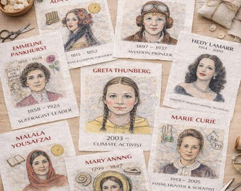 Fabric Panels  Iconic Women – choose from 20 Quilt Blocks, of Women  who changed the world Perfect Sewing Gift for Quilters