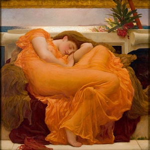 Fabric Panels; Flaming June painted by Edward Leighton  Pre Raphaelite Art / Craft/ 100% cotton/ Quilting/ Applique/ Patch