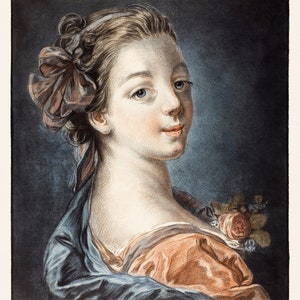 Fabric Panel  Portrait of Young Lady French  Marie Antoinette  Gainsborough  Blocks 100% cotton applique quilting fabric .