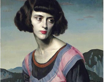 Fabric Panel  Gerald  Brockhurst RA Portrait of Girl fabric block French Art Fabric 100% cotton  quilt blocks  applique patches