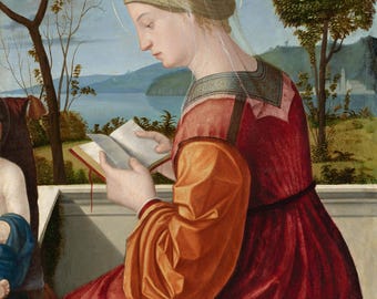 Fabric Panel old master portrait Young Lady Reading  by Pietro Antonio More  Portrait quilting  fabric  Blocks 100% cotton  .