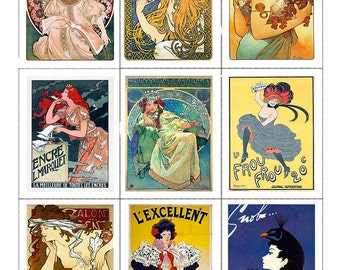 Fabric Panels; Vintage French Advertising.Set of 9  Craft/ Quilting/ 100% Cotton/ Applique