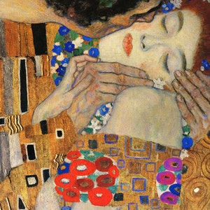 Fabric Panels; Gustav Klimt, The Kiss;Symbolist Art. Craft/ Quilting/ 100% Cotton/ Applique