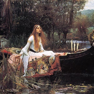 Paneles de tela/John WaterHouse/La dama de Shallot/Manualidades/100 % algodón/Acolchado/Apliques/Parches