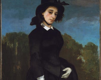 Fabric Panel old master portrait Gustave Courbet  Women in Riding Habit 1856 fabric  Blocks 100% cotton quilting fabric .
